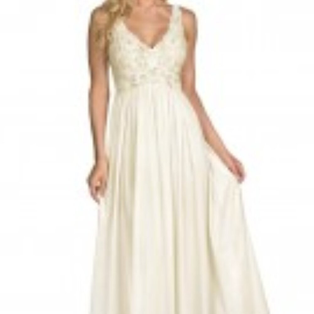 Shadowline Lingerie Long Lace Bodice Button Down Robe and Nightgown